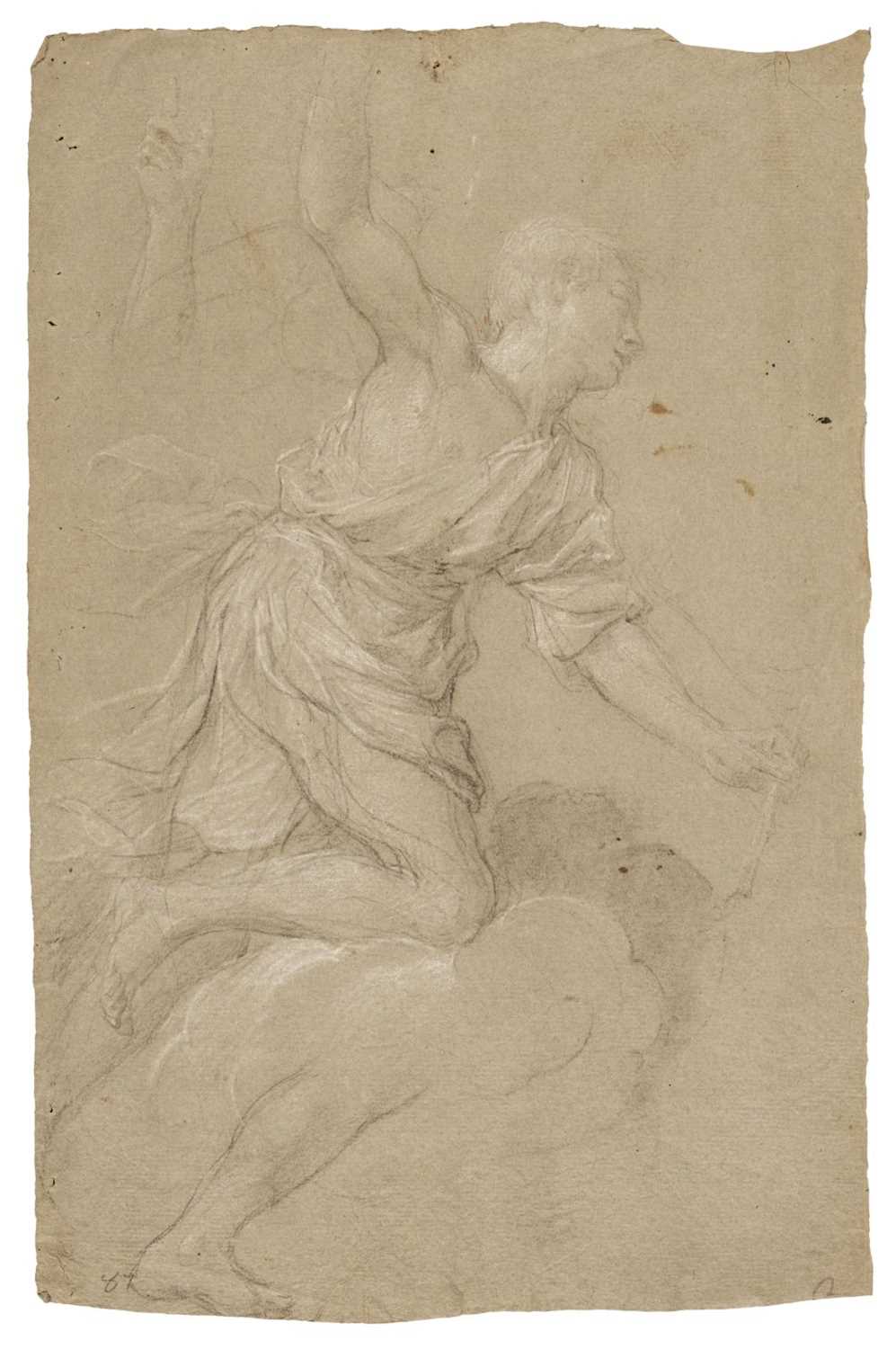 Lot 18 - Domenichino (1581-1641). Study of male figure, & Study of an angel, 17th century