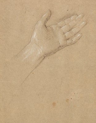Lot 4 - Circle of Guido Reni (1575-1642).  Head of a Youth, and Study of a female hand