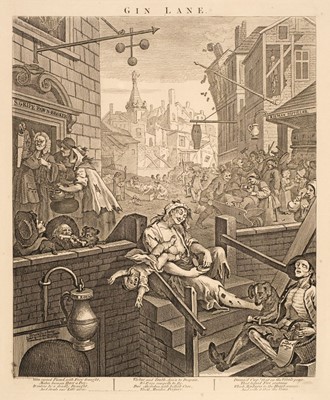 Lot 224 - Hogarth (William). Beer Street & Gin Lane and A Rakes Progress, 10 plates, 19th century