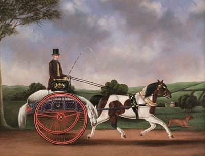 Lot 340 - Naive School. Horse and Phaeton with driver