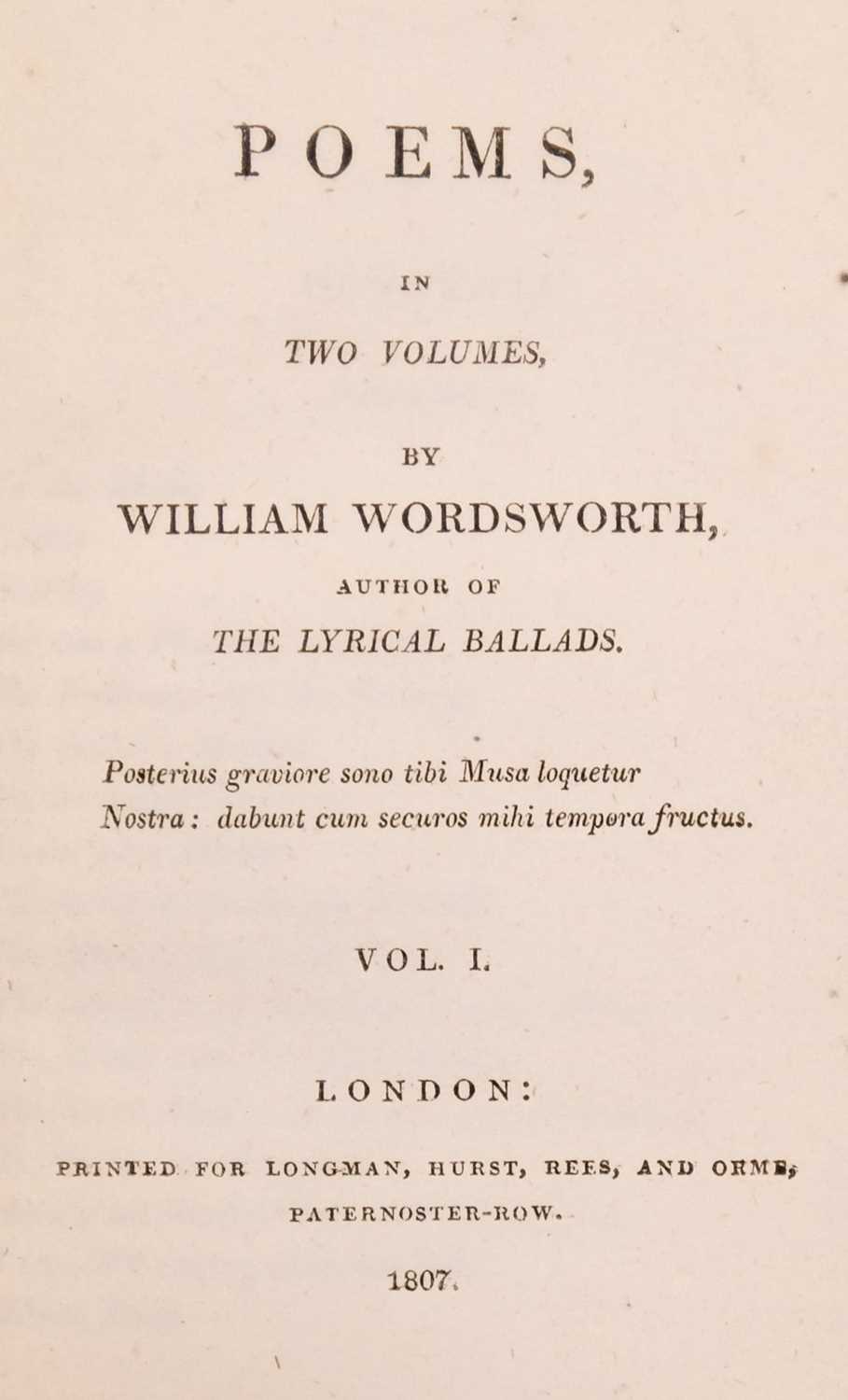 Lot 344 - Wordsworth (William). Poems, in Two Volumes,