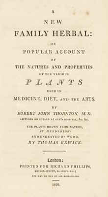 Lot 49 - Thornton (Robert John). A New Family Herbal, 1810