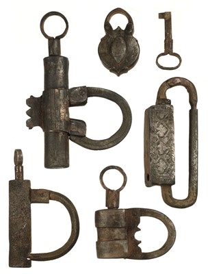 Lot 176 - Islamic Locks. A collection of Islamic iron locks