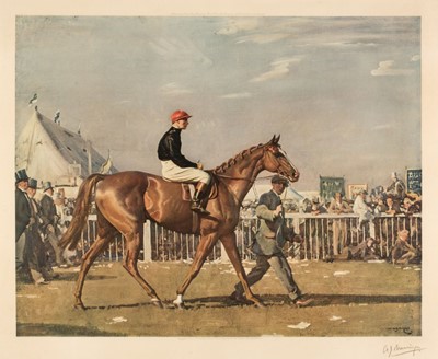 Lot 235 - Munnings (Alfred James). Humorist and Donoghue going out for the Derby, 1924