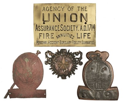 Lot 53 - Firemarks. Royal Exchange fire mark and others