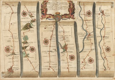 Lot 71 - Ogilby (John). Two Strip Road Maps, 1675 or later