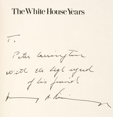 Lot 402 - Kissinger (Henry). The White House Years, presentation copy to Lord Carrington, 1st edition, 1979