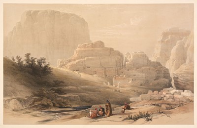 Lot 242 - Roberts (David).  Petra. Lower end of the Vally shewing the Acropolis, 1839