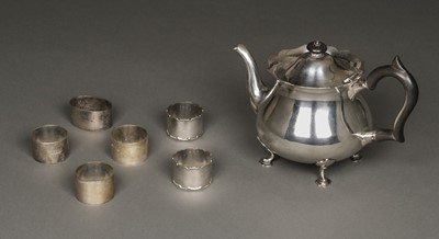 Lot 32 - Silver Teapot and other items