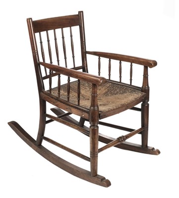 Lot 208 - Rocking Chair. Victorian child's mahogany rocking chair