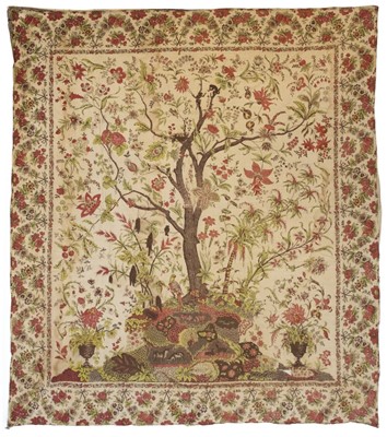 Lot 263 - Mezzaro. A large Tree of Life block-printed cotton panel, probably Genoese, circa 1800