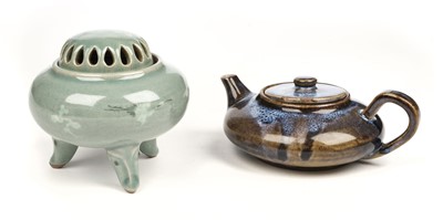 Lot 158 - Japanese Ceramics. Pot pourri pot and teapot