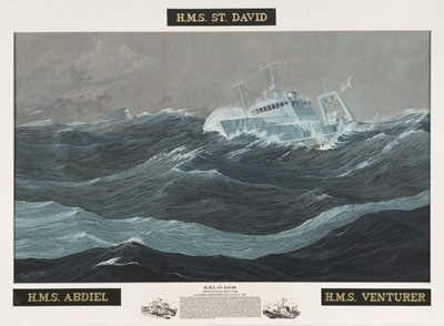 Lot 367 - Batey (Tony). HMS St. David, watercolour and gouache