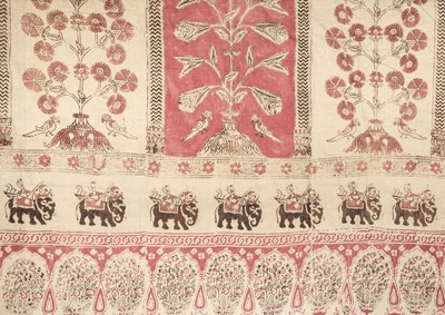 Lot 257 - Indian. A block-printed hand-woven panel or bedcover, probably early 19th century