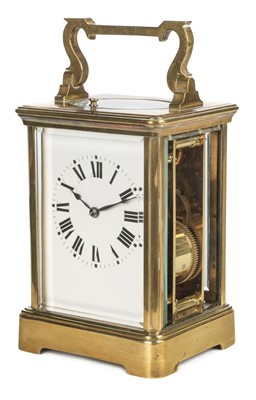 Lot 114 - Timepiece. French brass carriage clock circa 1880