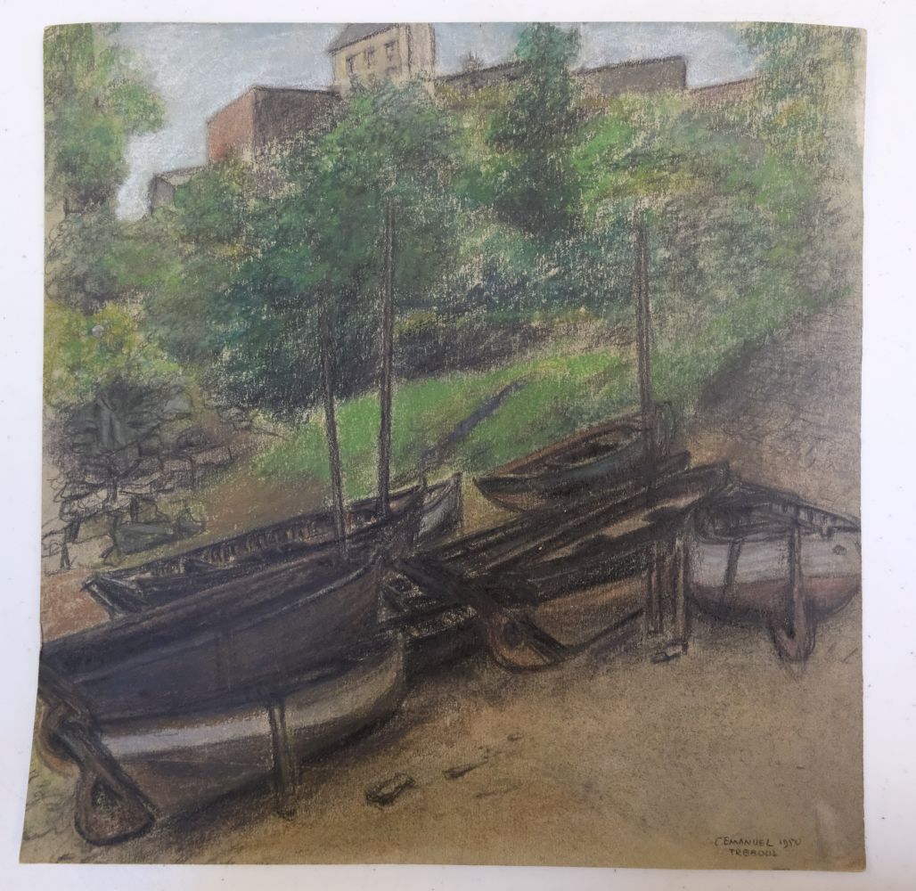 Un Dessin D'une Scène De Rue Animée Avec Des Gens Et Une Grande Roue En Un Dessin D'une Scène De Rue Animée Avec Des Gens Et Une Grande Roue En
