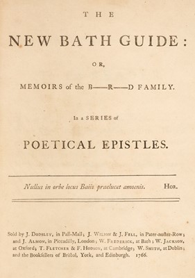 Lot 302 - Anstey, Christopher. The New Bath Guide, 1766
