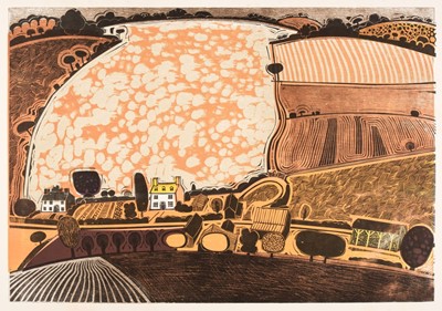 Lot 551 - Clarke (Graham, 1941- ). Big Field, 1966/67, colour blockprint on paper