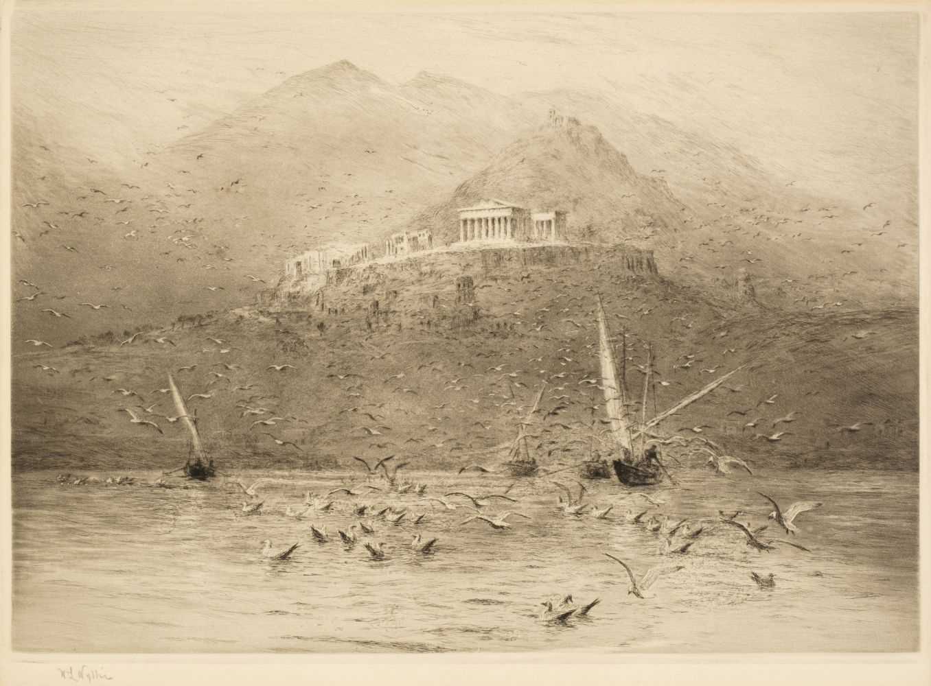 Lot 524 - Wyllie (William Lionel, 1851-1931). The Poseidon Temple, Attica, circa 1920