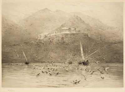 Lot 220 - Wyllie (William Lionel, 1851-1931). The Poseidon Temple, Attica, circa 1920