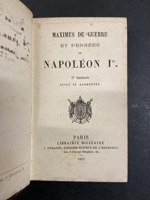 Lot 273 - Haig Douglas, 1st Earl Haig, 1861-1928. Maximes de guerre et pensees de Napoleon, Paris, 1863