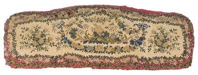 Lot 265 - Needlework. A 19th century French canape back, plus an Aubusson tapestry seat