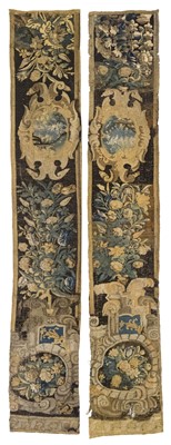 Lot 281 - Tapestries. A pair of Flemish tapestry borders, second half of the 17th century