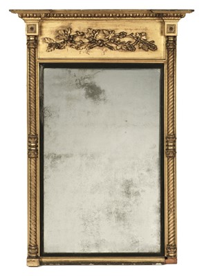 Lot 216 - Mirror. Regency gesso moulded pier mirror
