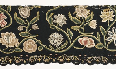 Lot 246 - Embroideries. Four fragments of embroidery, probably Dutch, second half of the 17th century