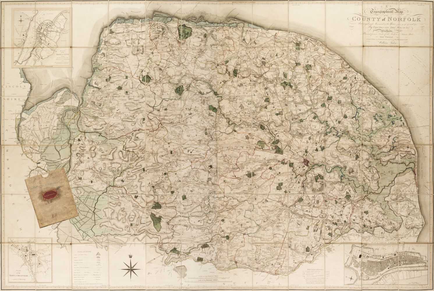 Lot 160 - Norfolk. Donald (T. & Milne T.), A Topographical Map of the County of Norfolk, 1797