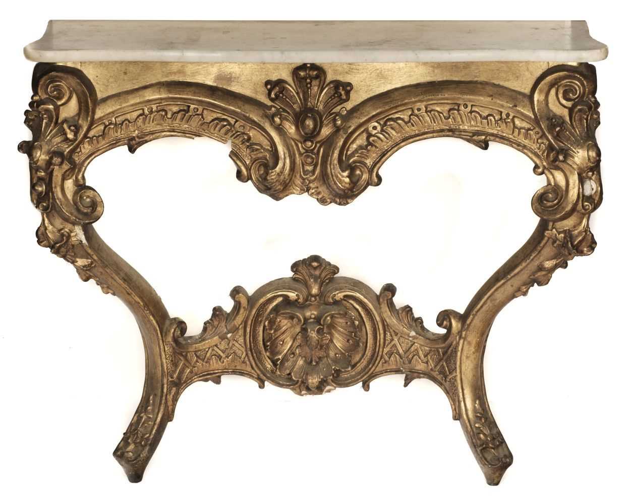 Floating Console Table Rococo Style Lot 344 - Console Table. A Rococo style console table