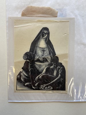 Lot 74 - Daglish (Eric Fitch, 1894-1964). Draped Female Nude, wood engraving, plus 3 others