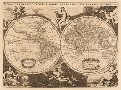 Lot 202 - World. Van der Aa (Pieter), Nova Delineatio Totius Orbis Terrarum, circa 1720