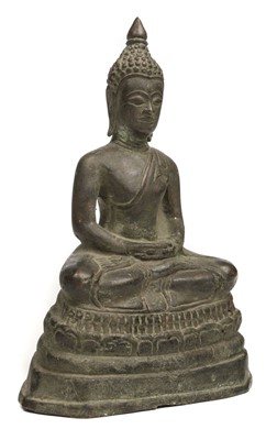 Lot 166 - Tibetan. Sino-Tibetan bronze figure of a buddha probably 19th-century