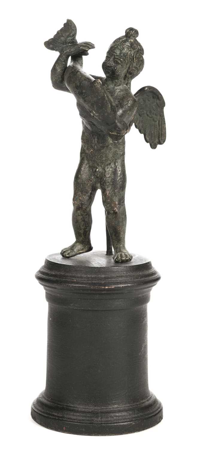 Lot 67 - Sculpture. Bronze putto figure probably 18th-century