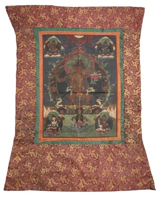 Lot 282 - Tibetan. A pair of thangkas, early 20th century