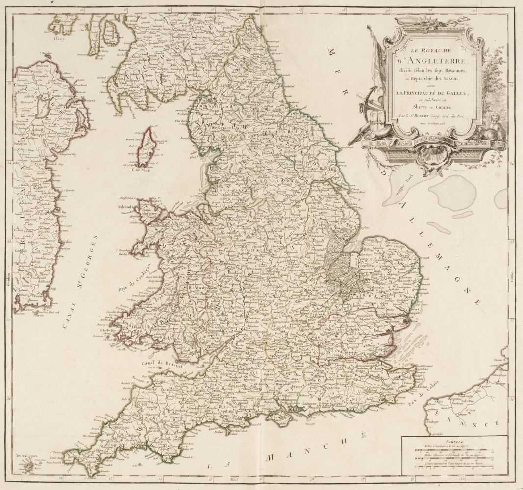 Lot 59 - England & Wales. De Vaugondy (Robert), Le Royaume D'Angleterre..., Paris, 1753