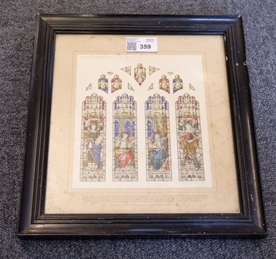 Lot 359 - Clayton & Bell (Stained Glass). Design for a 4-panel stained glass window, 1913