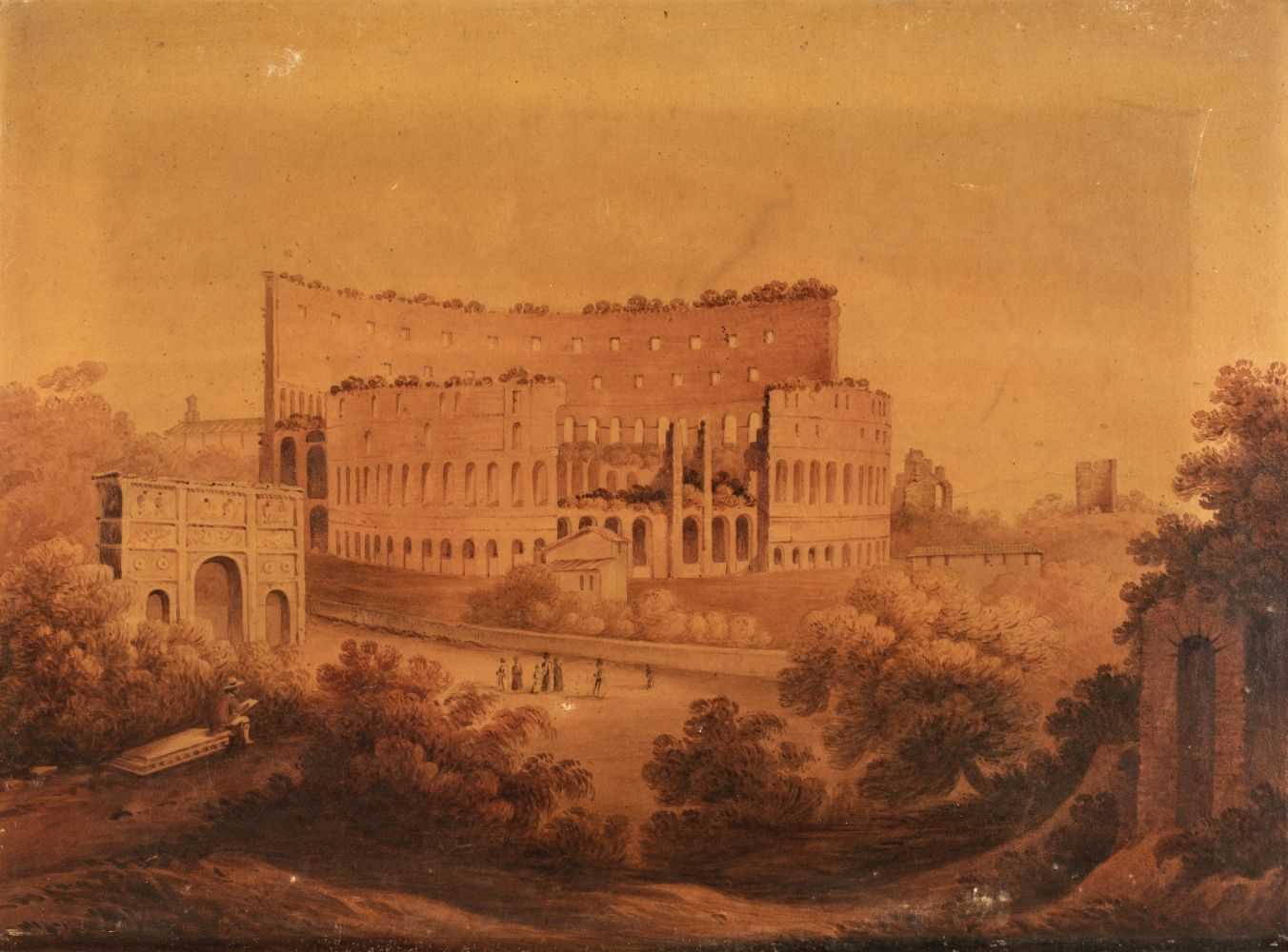 Lot 365 - English School (early 19th century). The Colosseum at Rome