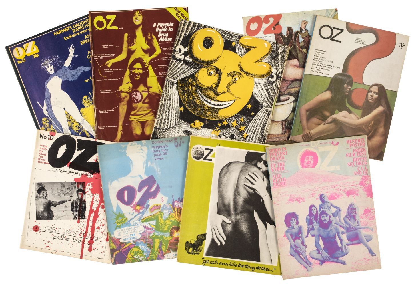 Lot 860 - Oz Magazine. 31 issues of Oz Magazine,