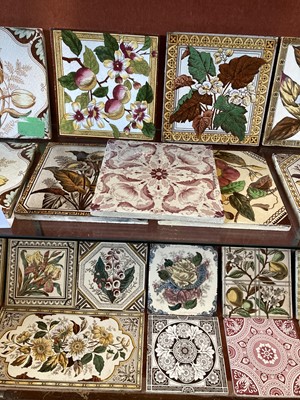Lot 128 - Tiles. Mixed collection of Victorian pottery tiles