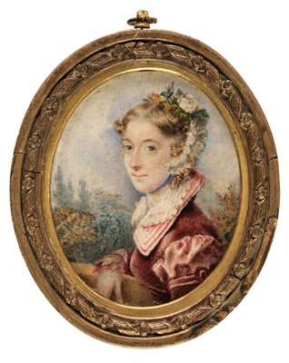 Lot 327 - Heap (Mary). Portrait miniature of Caroline Baynham, 1823