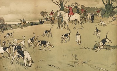 Lot 80 - Aldin (Cecil). The Fallowfield Hunt - The Check, circa 1900