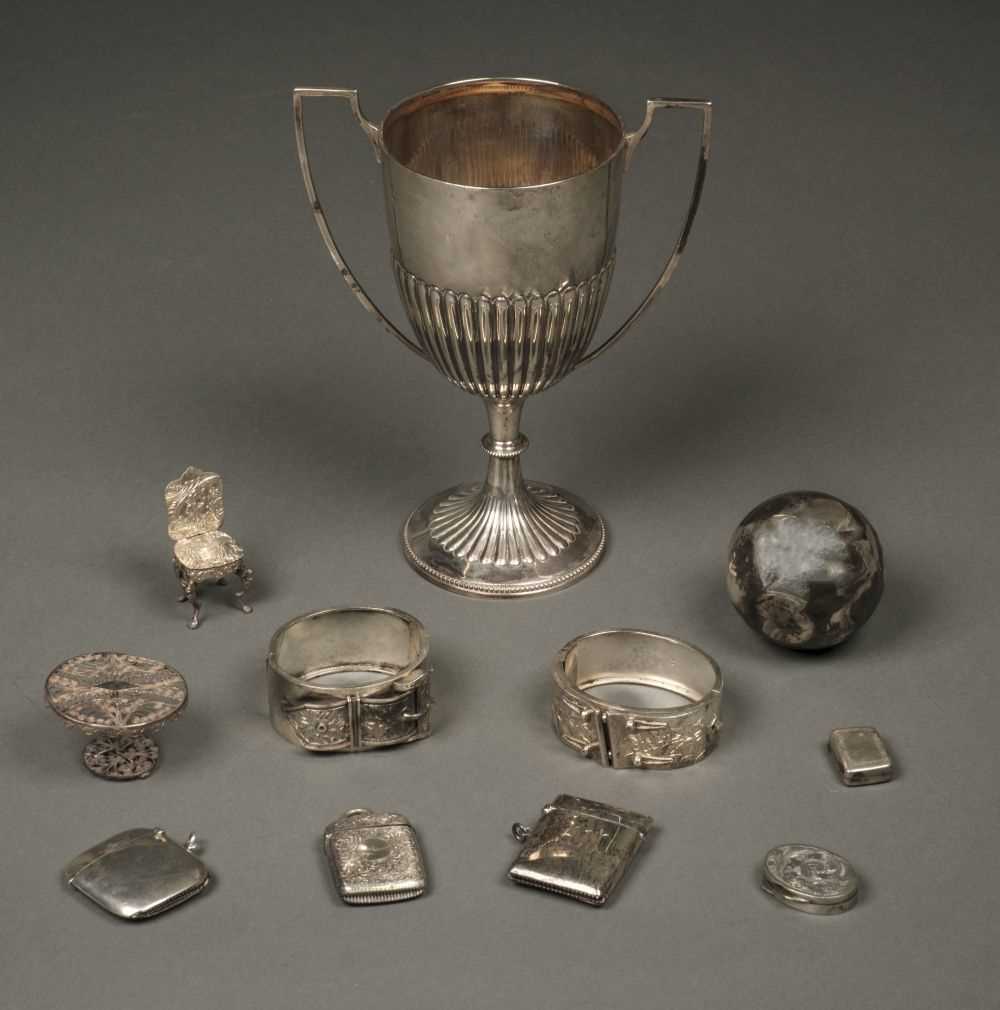 Lot 38 - Mixed Silver. Trophy cup and other items
