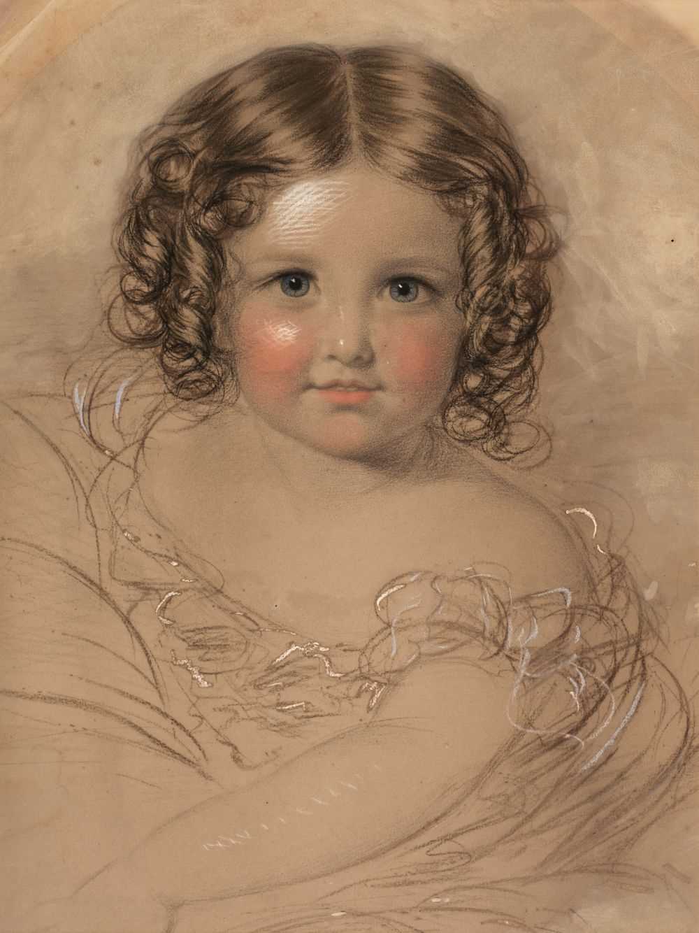 Lot 366 - English School. Portrait of a young girl