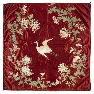 Lot 247 - Embroidery. A Chinese silk hanging, circa 1890