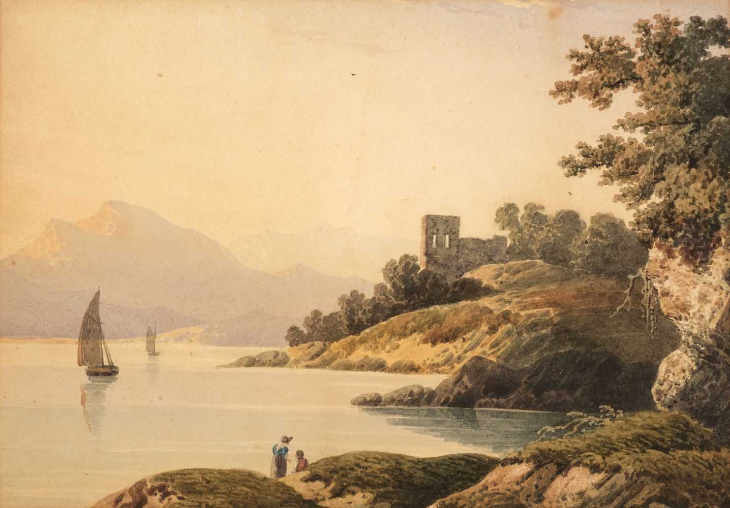 Lot 356 - Varley (John, 1778-1842). Landscape with lake