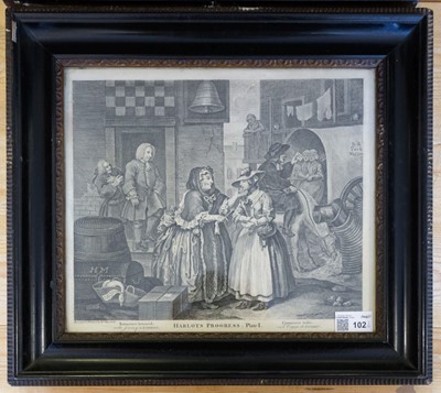 Lot 102 - Hogarth (William). The Harlot's Progress (complete), early 19th-century impressions