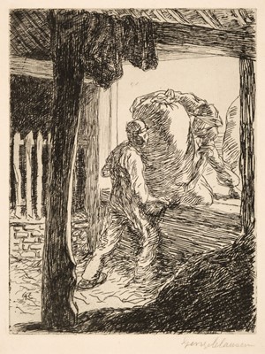 Lot 226 - Clausen (George, 1852-1944). The Barn Door, 1894-1904, etching