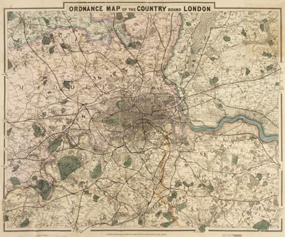 Lot 63 - London. Cruchley (G. F.). Ordnance map of the Country round London, circa 1875